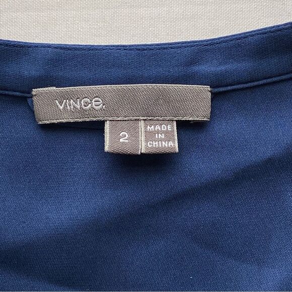 Vince Royal Blue Silk Blend Tunic Top Size 2 - Picture 11 of 15